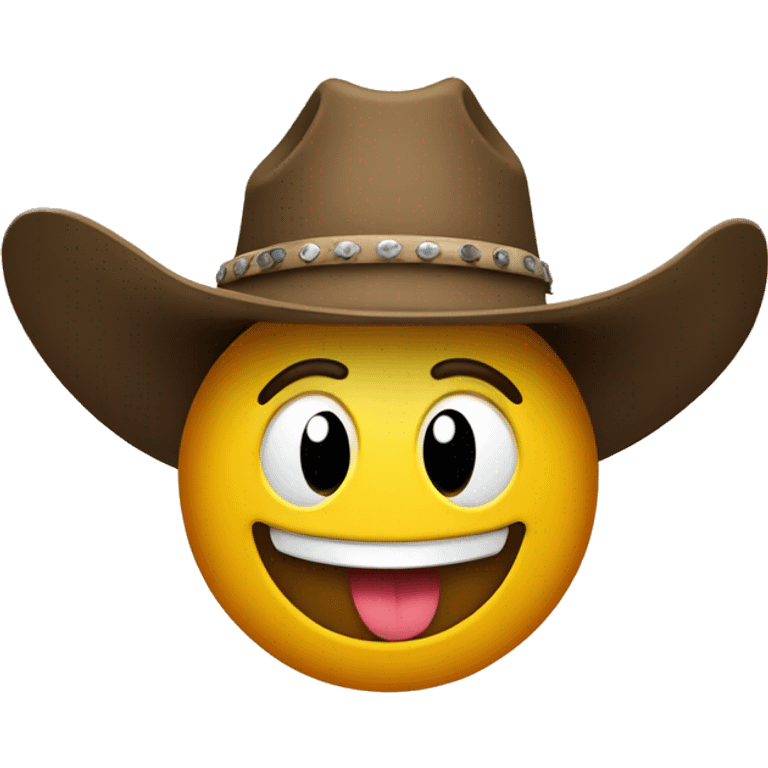 Smiley face with a cowboy hat emoji