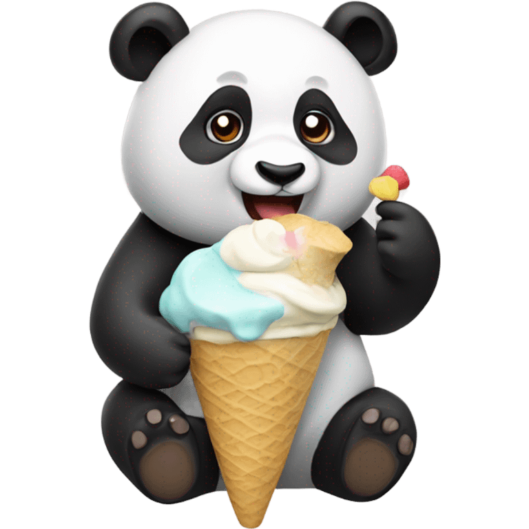 Panda eating ice cream emoji