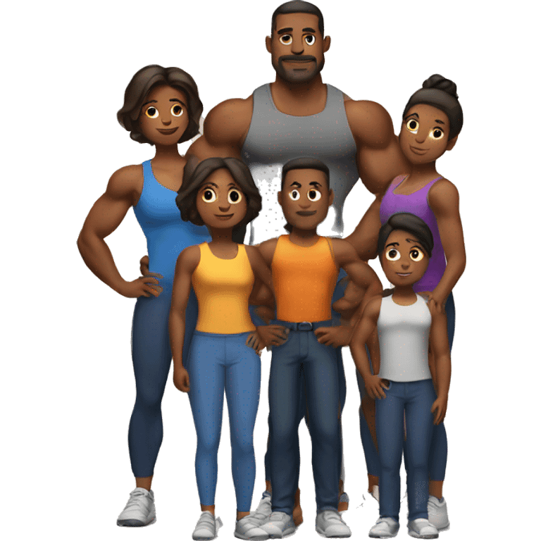 muscular family emoji