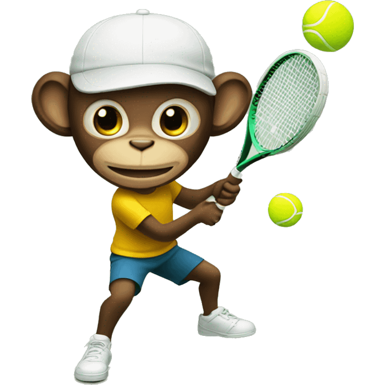 tennis playing monkey emoji