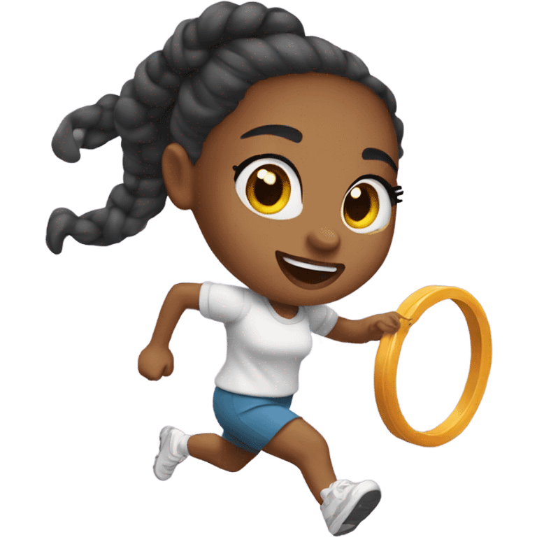 Girl Running with big hoop earrings  emoji