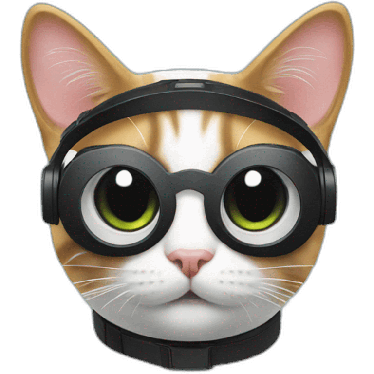 emoji of a a cat wearing an apple vr headset emoji