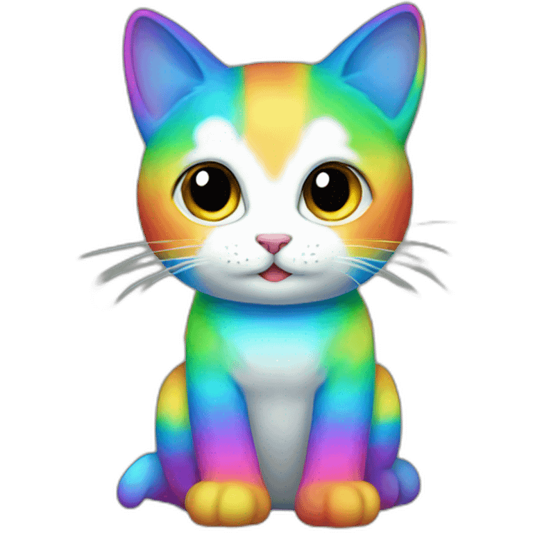 Rainbow Cat Full Body emoji