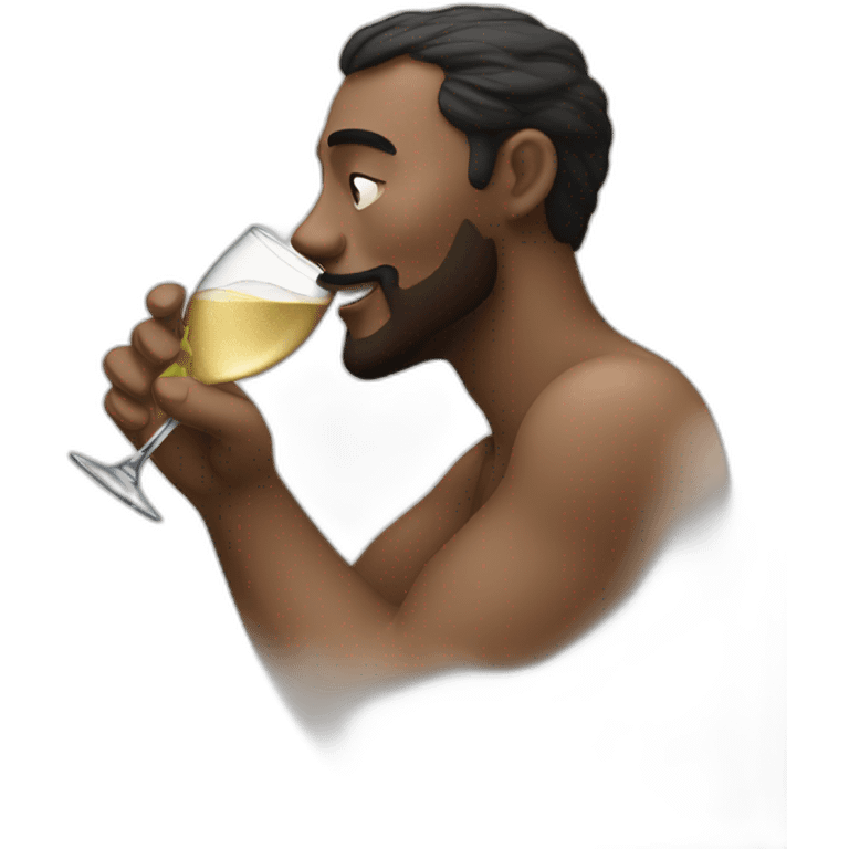 man drinking a dom perignon emoji