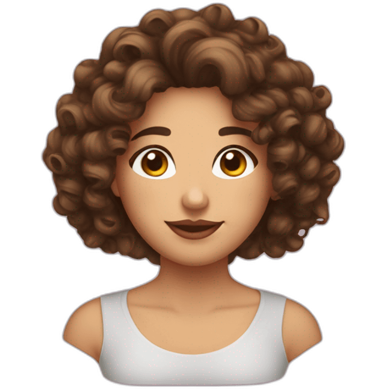 curly brunette hair empanada face with long lashes  emoji