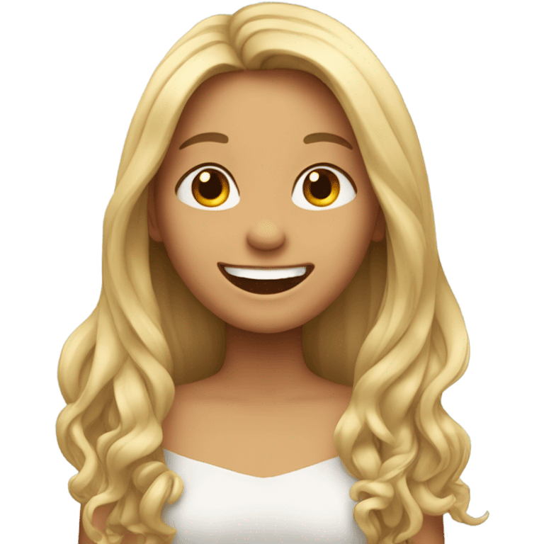 happy girl with long hair emoji