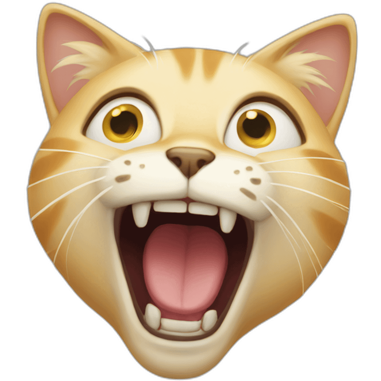 Blond cat screaming emoji