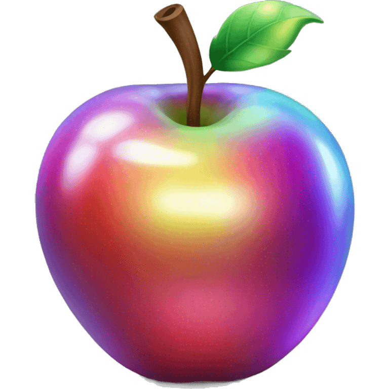 Iridescent, shiny apple emoji