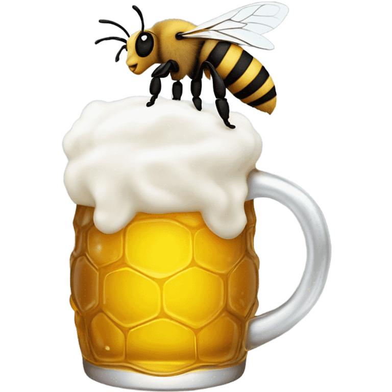 Bee drinking beer emoji