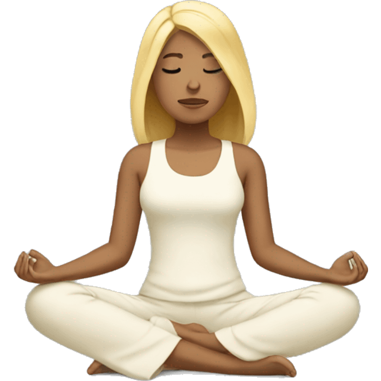 Blonde meditating  emoji