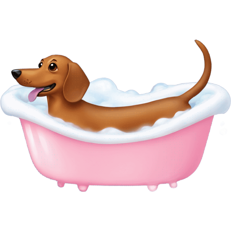 Weiner dog bubble bath emoji