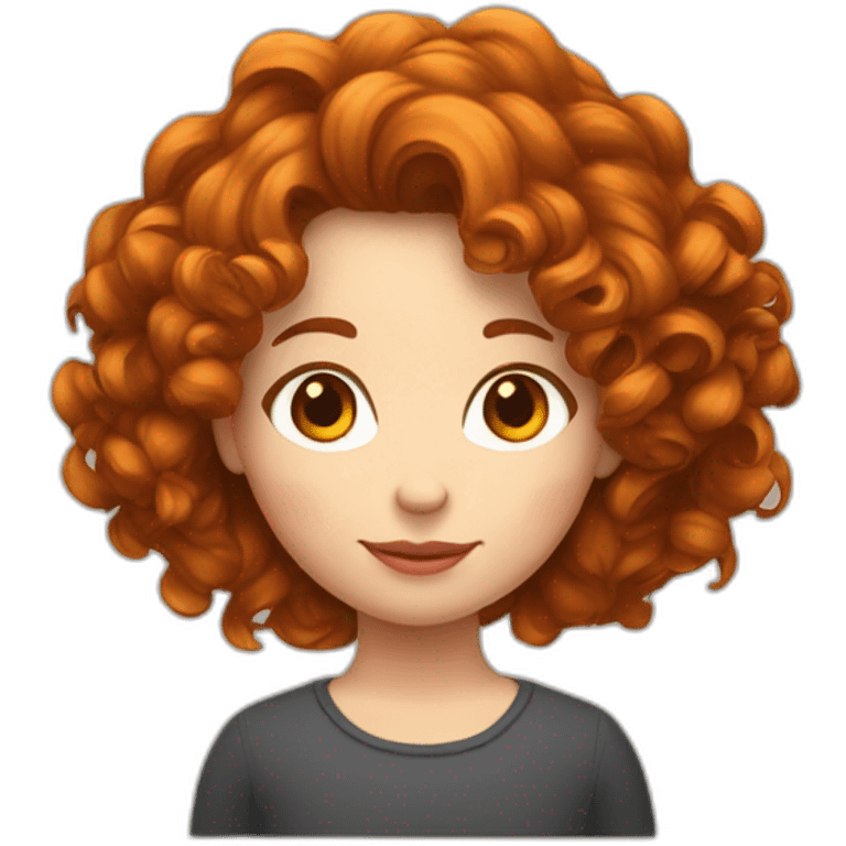 Fille rousse avec des cheveux bouclés  emoji