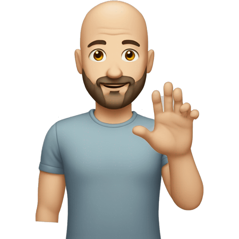 bald man with beard and tipping hand emoji