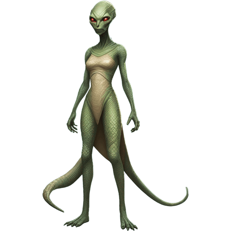 a reptilian alien woman full body emoji