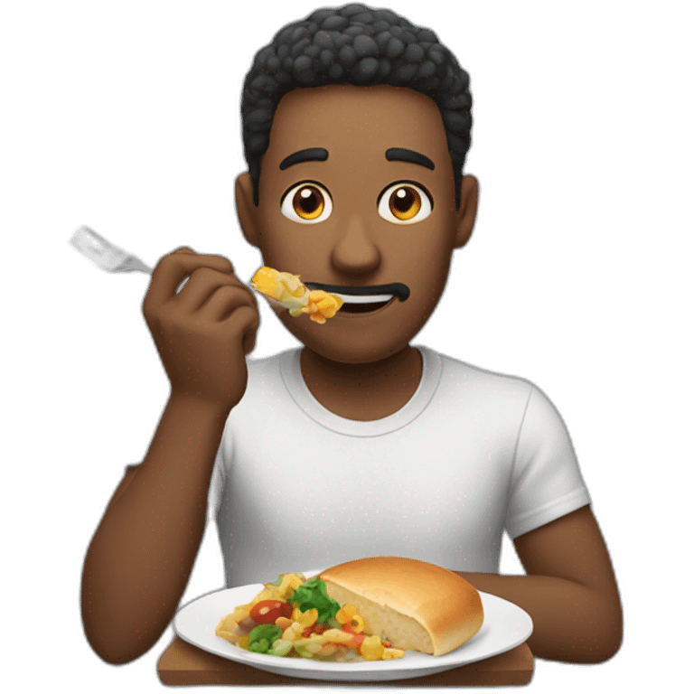 A man eating with his right hand  emoji