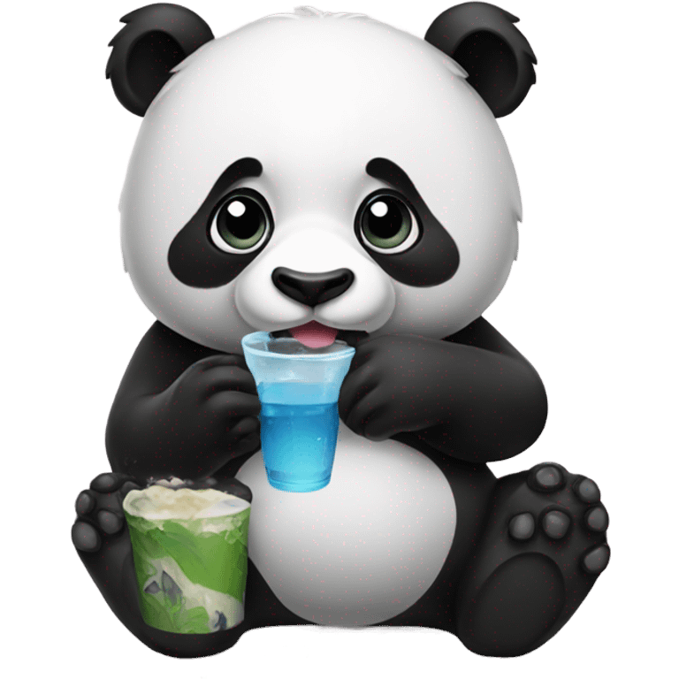 Panda drinking  emoji