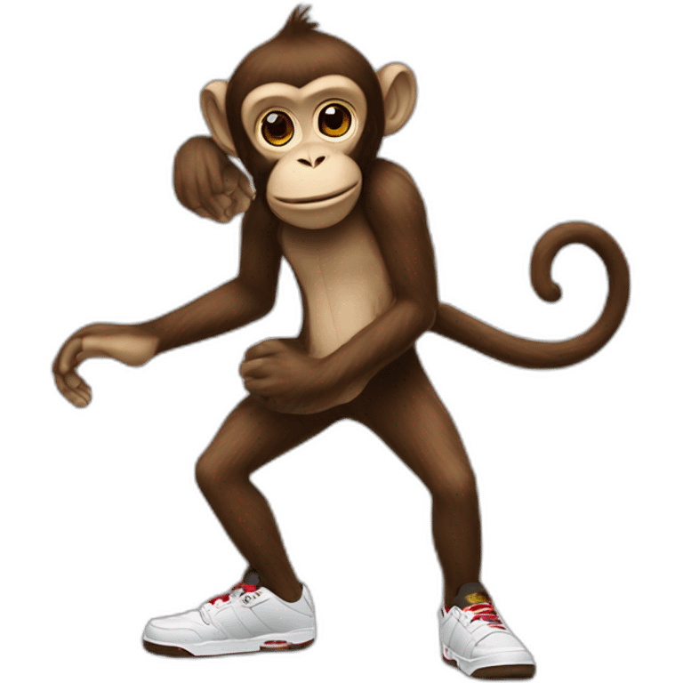 Monkey wearing Jordan 4 on its feet emoji