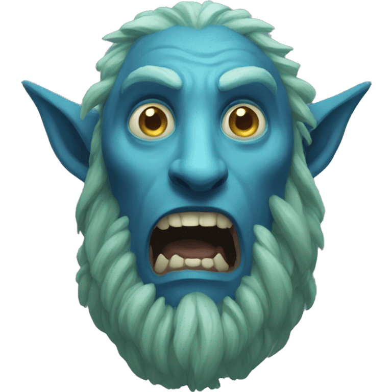 surprised stunned, firbolg spectral giant blue emoji