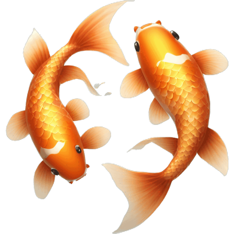 Pisces Two koi fish swimming in circle dreamy realistic emoji