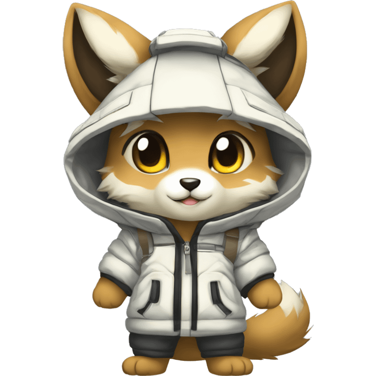 Kemono-style, Chibi, Anthro-Fur-Sona-Fakémon, techwear, Full Body emoji