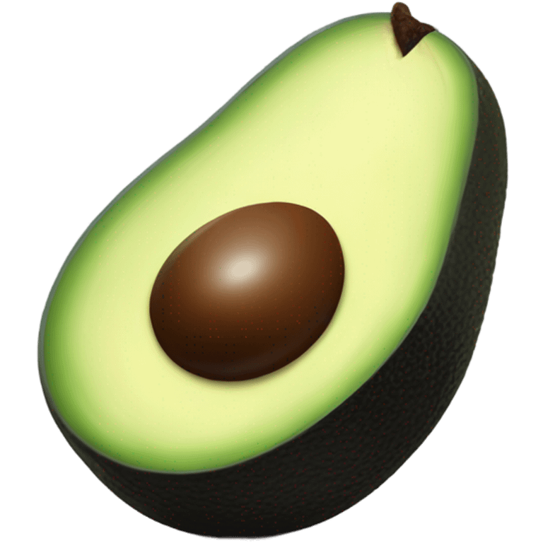 Sliced ​​avocado with a radiant aura. emoji