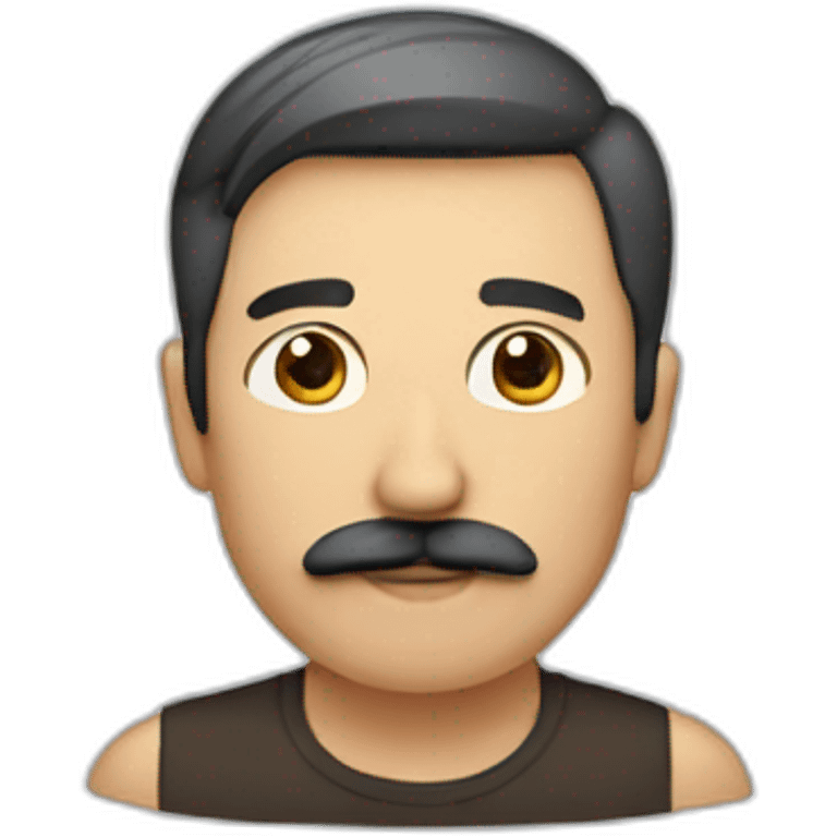 Men with rectangular mustache emoji