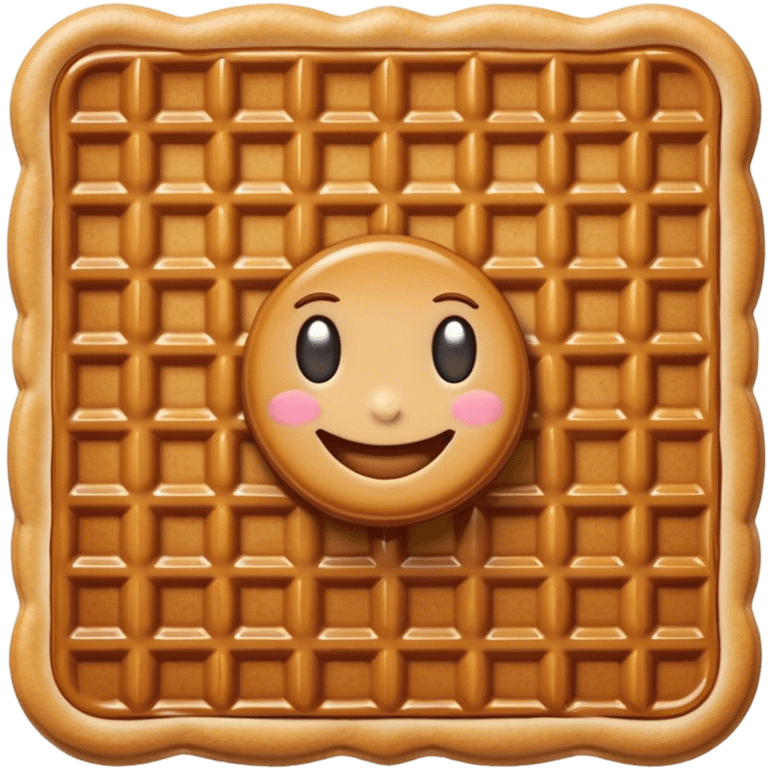 Stroopwafel Cinematic Realistic Stroopwafel Dessert Emoji, depicted as a single, flat, delicate caramel-filled waffle cookie rendered with crisp textures and warm, inviting lighting. emoji