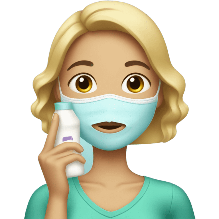 A girl doing skincare  emoji