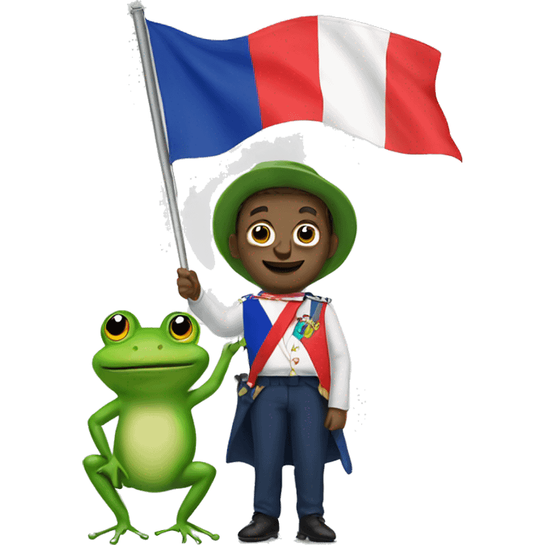 French man with frog and pride flag emoji