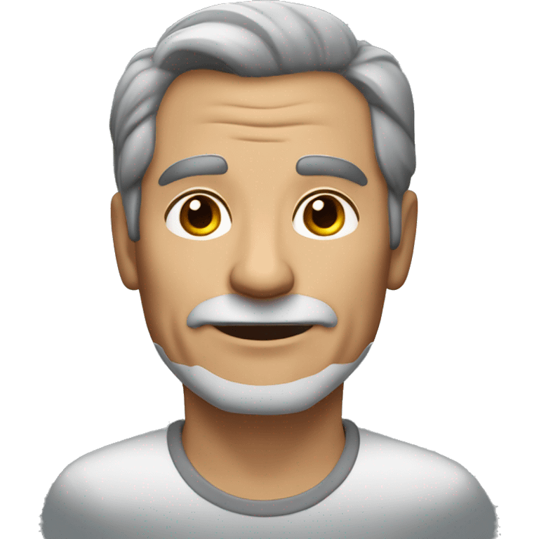 55 years old man dark-grey hair dark eyes, face wrinkles emoji