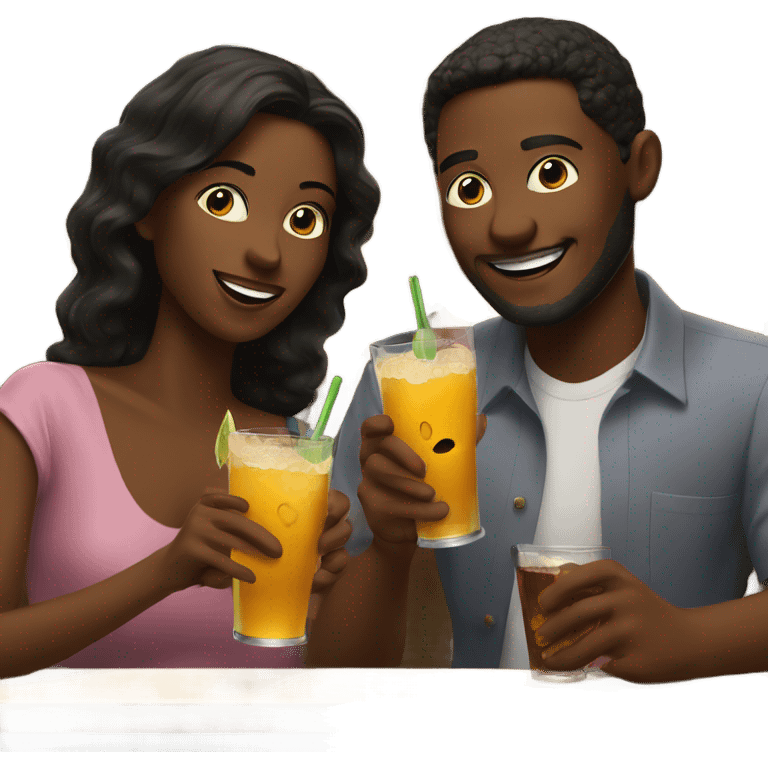 couple enjoying drinks at bar emoji