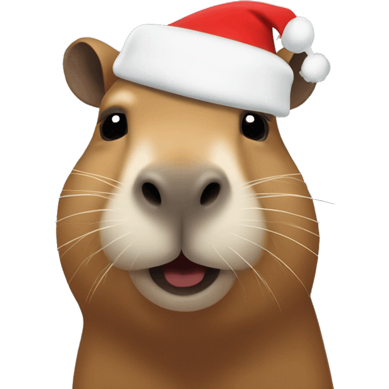 Capybara with santa’s hat emoji