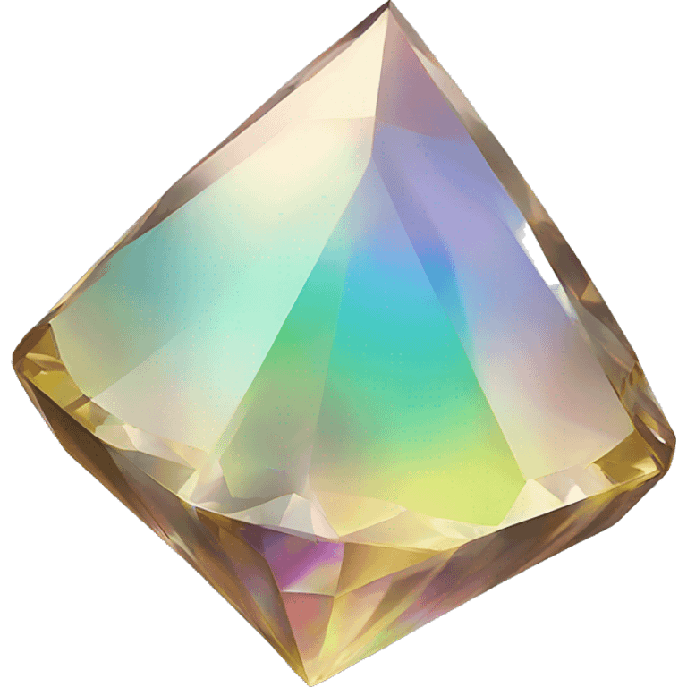 Pyramid-shaped 56-carat iridescent diamond crystal emoji