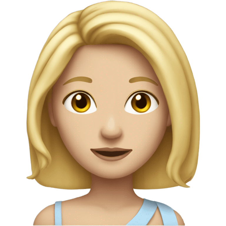 Woman shoulder length blonde hair white skin emoji