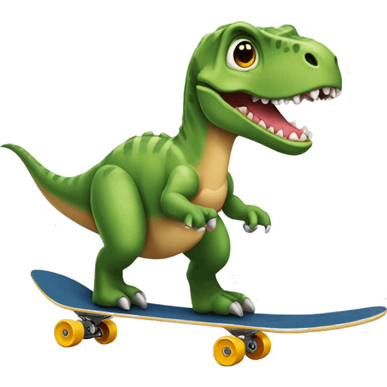 dinosaurio con patineta emoji