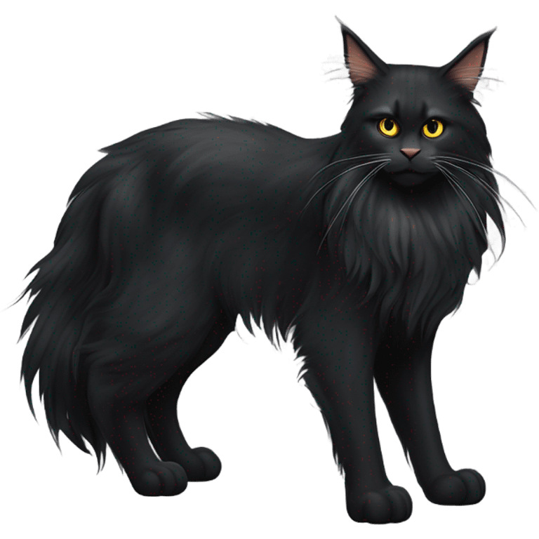 black Maine Coon cat emoji