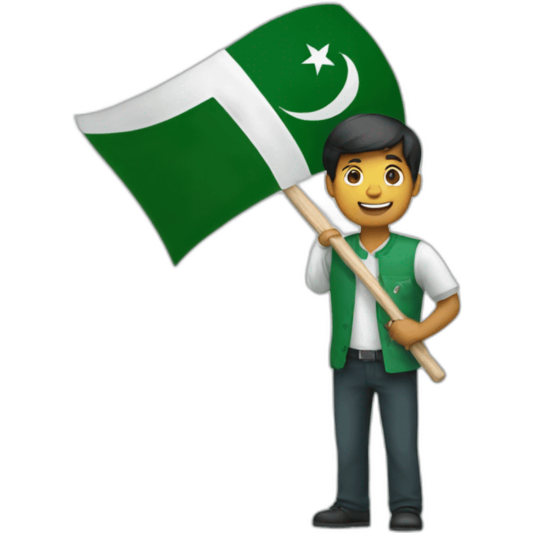 Man holding pakistan flag emoji