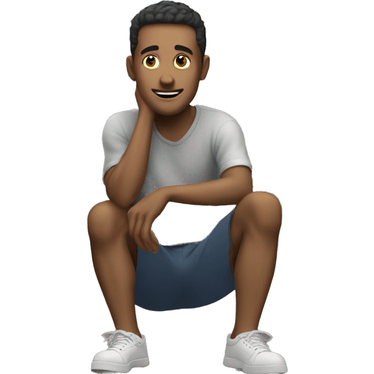 a man is sitting on the roof of a house emoji