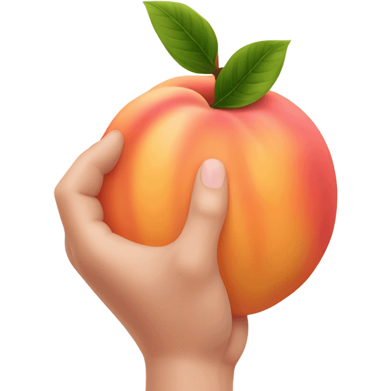 A peach and a hand waving emoji