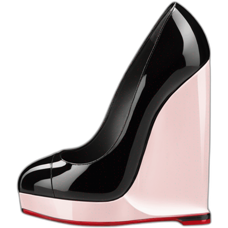 WEDGE LOUBOUTIN black PATENT emoji