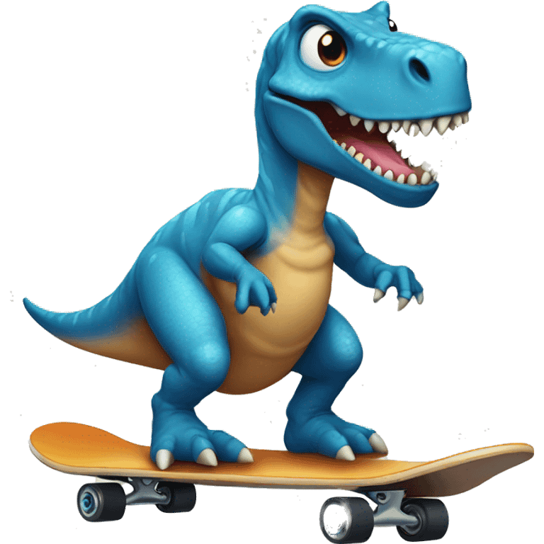 Dinosaur on a skateboard  emoji