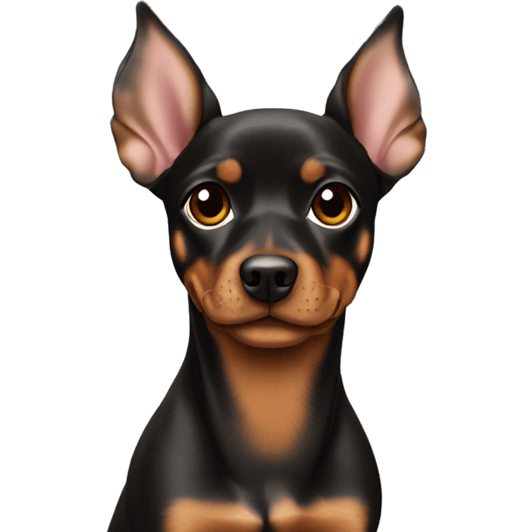 black brindle tan pinscher big ears christmas emoji