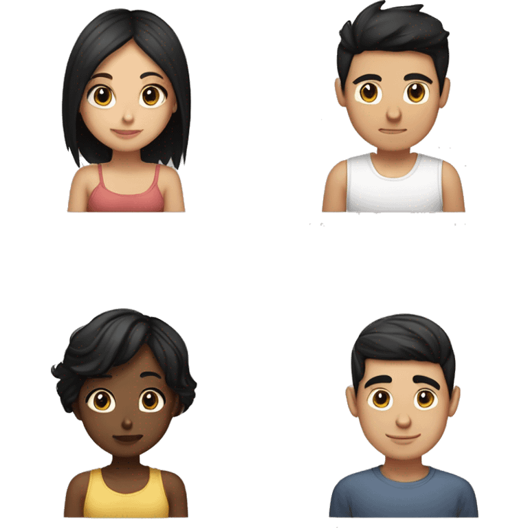 Long black hair girl with fair complexion and tall boy with short black hair of medium complexion cute couple love  emoji