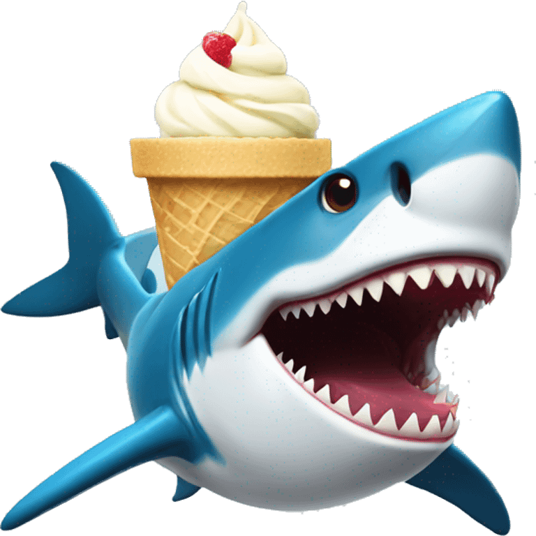 shark eating ice cream emoji