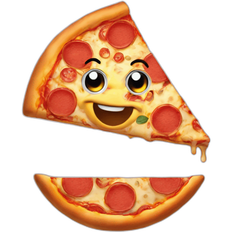 pizza with eyes and smile emoji