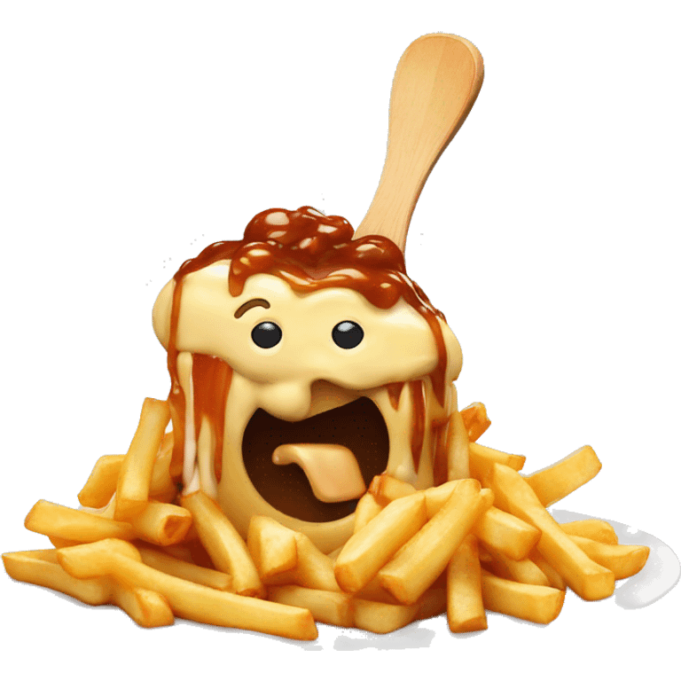 Poutine qui mange une poutine emoji