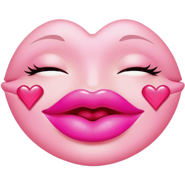 pink kiss emoji