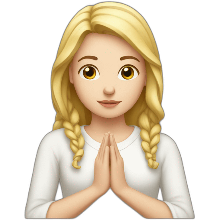  White Girl praying  emoji