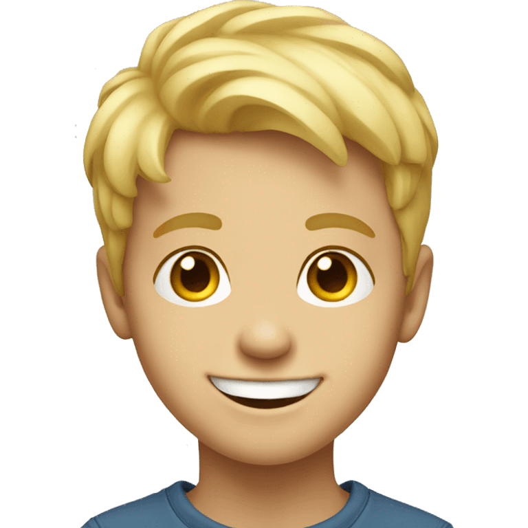 smiling blonde boy portrait emoji