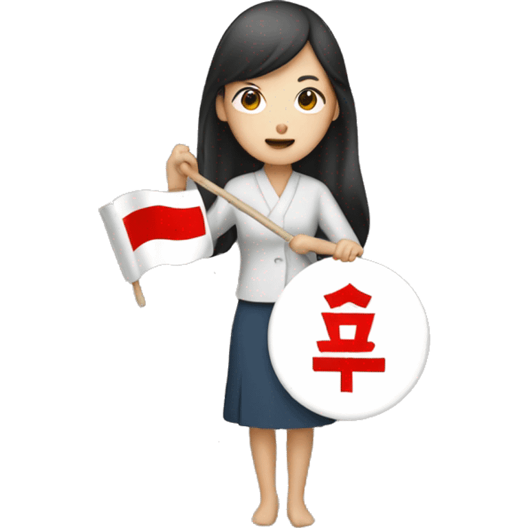 Korean woman holding 4B movement sign emoji